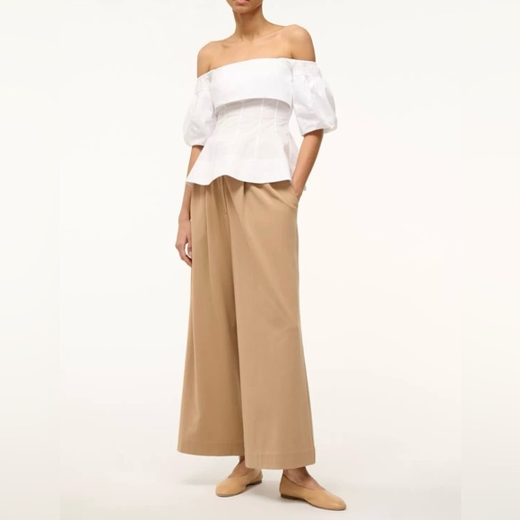 NWT STAUD palermo corset top in white | square neck puff sleeves | size XS - Picture 12 of 12